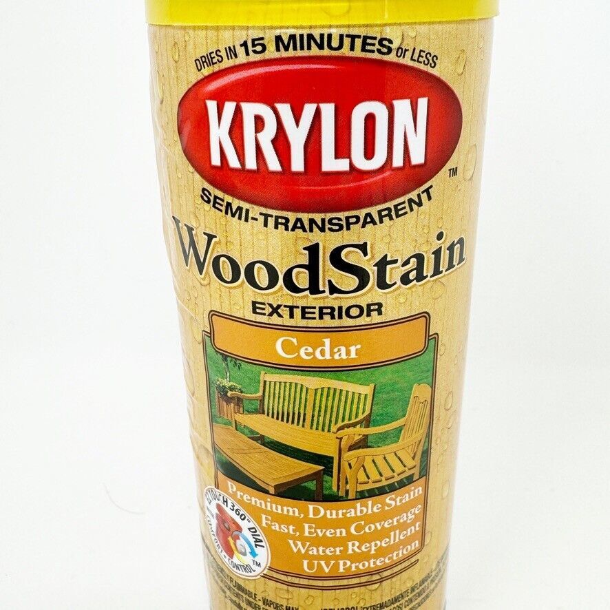 Krylon Exterior CEDAR SemiTransparent Wood Stain 12 Oz 3601 NEW Stains