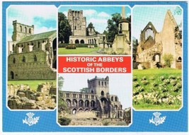 Postcard Historic Abbeys Of The Scottish Borders Melrose Kelso Jedburgh Dryburgh - £2.37 GBP