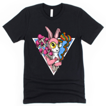 Psychedelic Rabbit Trippy Mushrooms Hippie Stoner Animal T-Shirt - £22.43 GBP