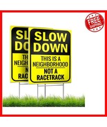 Reflective 16x12&#39;&#39; Slow Down Signs - Durable Kids At Play Double-Sided W... - $660.61 MXN