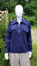 vintage men 1970s Ohrbach&#39;s jersey pull over Talon Pull Zip L - $29.70