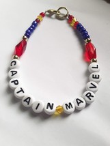 Captain Marvel Handmade Bracelet in Red Blue and Gold - £3.11 GBP