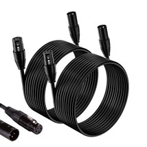 XLR Cable 25Ft 2 Pack XLR Microphone Cable 3 Pin XLR Speaker Cable Male to Femal - £31.52 GBP