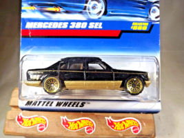 1997 Hot Wheels Mainline/Collector #889 MERCEDES 380 SEL Black/Gold w/GoldLaceSp - $9.95