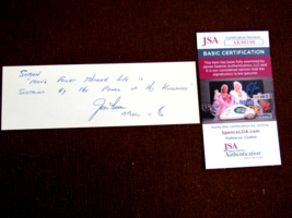 James Jim Irwin Apollo 15 Nasa Astronaut Signed Auto Stat Cut Jsa Beauty - £198.44 GBP