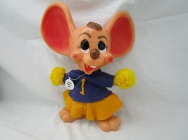 Roy Des of Fla Topo Gigio Mouse Figure Cheerleader 10.5 Inch 1970 Bank Necklace - $25.95