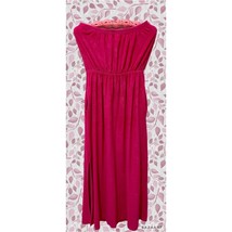 Vintage Sleeveless Pink Terrycloth Maxi Lounge Dress Pool Cover Up Elastic Top - £17.40 GBP