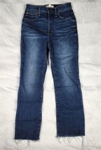 Madewell Slim Demi-Boot Jeans Womens Size 24 Raw Hem Blue Denim Pants - £26.78 GBP