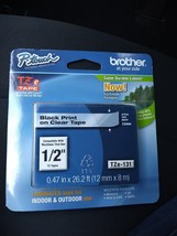 new Brother Genuine P-touch TZE-131 black print on clear tape 1/2&quot; 0.47&quot;... - £7.07 GBP