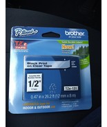 new Brother Genuine P-touch TZE-131 black print on clear tape 1/2" 0.47"  sealed - £7.11 GBP