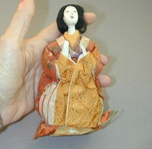 Estate Antique Japanese Gofun Doll Silk - £23.48 GBP