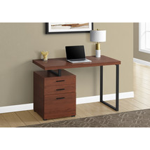 Monarch Specialties 48 in. Left &amp; Right Face Metal Computer Desk, Cherry... - $345.15