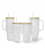 12 Pack 32oz or 40oz Blank Sublimation Clear or Frost Glass Tumbler with Handle - $168.99 - $174.99