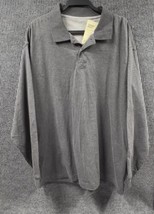 St Johns Bay NWT Shirt Mens 2XL Gray Sueded Jersey Crew Pullover Cotton Polo - £19.73 GBP
