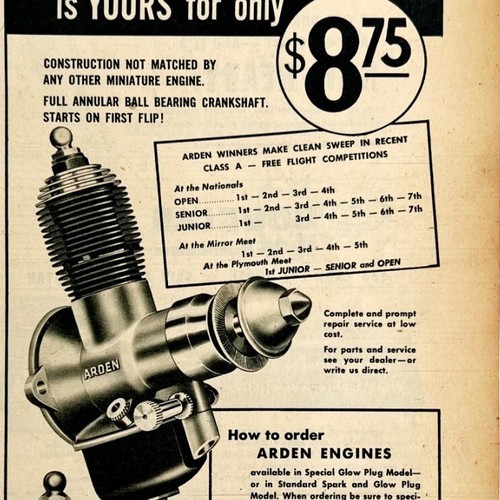 1949 Aviation Arden Motors Model Airplane Advertisement Micro-Bilt Conne... - $19.99