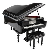 Mini Piano Model Wooden Grand Piano Music Box Desktop Ornaments With Bench - £54.98 GBP+