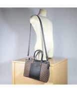 Charles &amp; Keith Signature Pattern Purse Brown Black Leather Shoulder Han... - $1,092.40 MXN