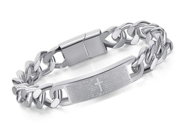 Fashion Lord&#39;s Prayer Bracelet Stainless Link - £37.39 GBP