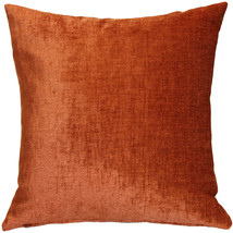 Venetian Velvet Earthen Orange Throw Pillow 17x17, Complete with Pillow Insert - £28.99 GBP