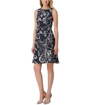 Tahari ASL Women&#39;s Sleeveless Paisley Fit &amp; Sheath Flare Dress NAVY SILVER Size: - $49.99