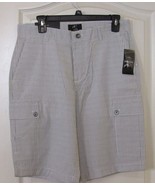 Calvin Klein 100% Cotton Cargo Shorts White Plaid    Men&#39;s Sz.30-34  NWT... - $434.36 MXN