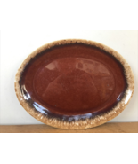 Vtg Hull HP Co Oven Proof Brown Drip Glaze Ceramic Oval Serving Platter ... - £29.40 GBP