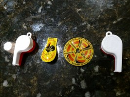 4 Vtg Peters Weatherbird Shoes Advertising Toy Whistle Spinner &amp; Clicker... - £57.31 GBP