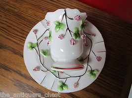 Japanese Imports COFFEE cup and saucer applied roses - £35.23 GBP