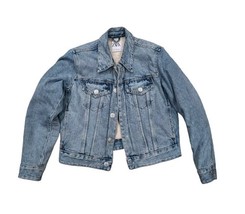 Women&#39;s Zara Sherpa Lined Denim Jacket Size Small Excellent Condition - $31.63