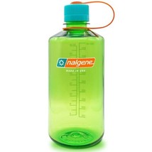 Nalgene Sustain 32oz Narrow Mouth Bottle (Pear) Green Recycled Reusable - £12.38 GBP
