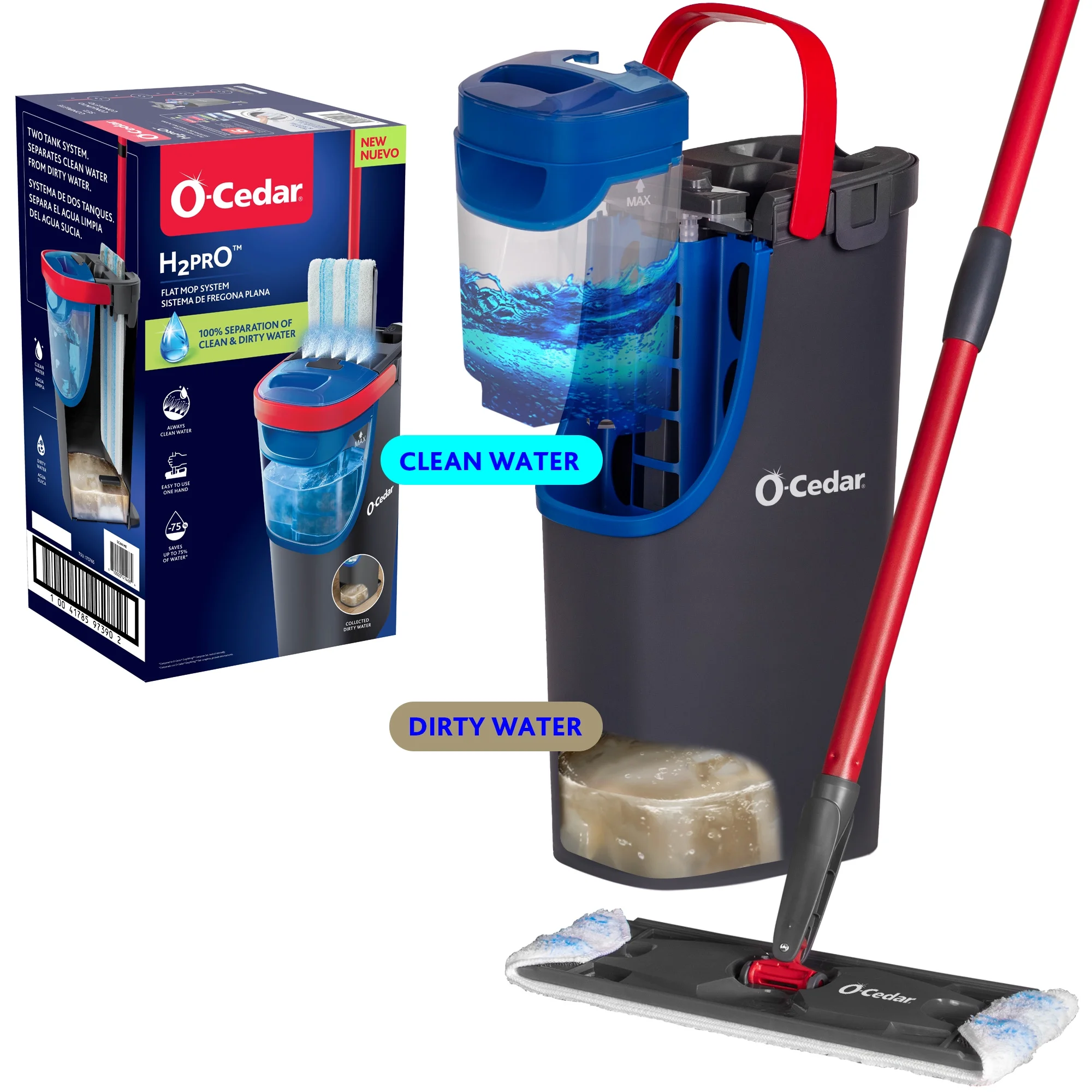 O-Cedar H2prO Sistema de Trapeador Plano, New. - $896.27 MXN