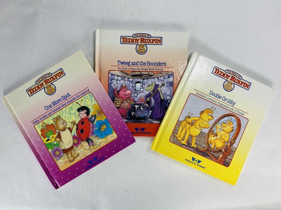 Lot of 3 Vintage Teddy Ruxpin Worlds of Wonder Hard Cover Books NO TAPES... - $13.99