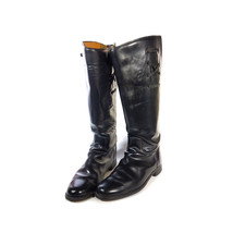 VINTAGE RIDING Boots 7 WIDE CALF Black Leather Service Boots USA Made Si... - £135.09 GBP