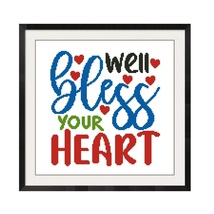 All Stitches - Bless Your Heart Cross Stitch Pattern In Pdf -241 - $2.75