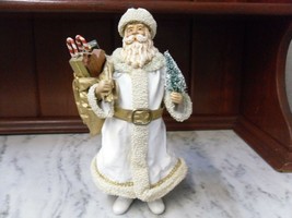 Clothtique Possible Dreams Old World White &amp; Gold Santa 1987 - £23.38 GBP
