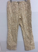 Ideology Womens Boot Cut Jeans Beige Ivory Animal Print Stretch Zip Up 8 - $4.54
