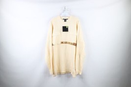 NOS Vtg 90s Marithe Francois Girbaud Mens 2XL Spell Out Strap Knit Sweater Cream - £153.14 GBP