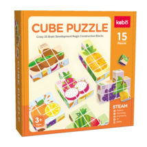 Fruits Theme Magnetic Cube Puzzle Magic Blocks Educational Toy for Kids ... - $21.78