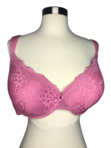 Laura Ashley Push Up Bra Women&#39;s Pink Size 40D Semi-Sheer Underwired Floral Lace - £14.24 GBP