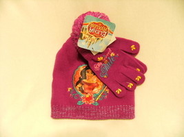 Disney Princess Elena of Avalor Winter Hat Beanie Gloves Kid Size Girls Set Kit - £17.48 GBP