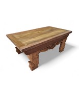 Solid Teak Wood Coffee Table Living Room Bali Style Furniture Carved New - $25,063.20 MXN