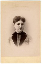 Circa 1890&#39;S Cabinet Card Beautiful Young Woman Bundy &amp; Filley New Haven Ct - £7.43 GBP