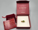 Korite Ammolite Oval Ring Gold Plated on Sterling Silver Size 9 w/ Box P... - $96.74