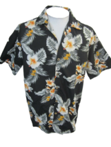 DOLPHINO Men Hawaiian ALOHA shirt pit to pit 23.5 L polyester floral camp luau - £11.85 GBP