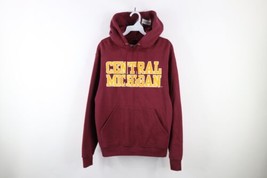 Vintage 90s Mens Small Distressed Central Michigan University Hoodie Sweatshirt - £39.07 GBP