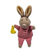 Jellycat 1999 Bunny Rabbit Plush Toy Red Stripe Pajamas Holding Yellow D... - $198.00