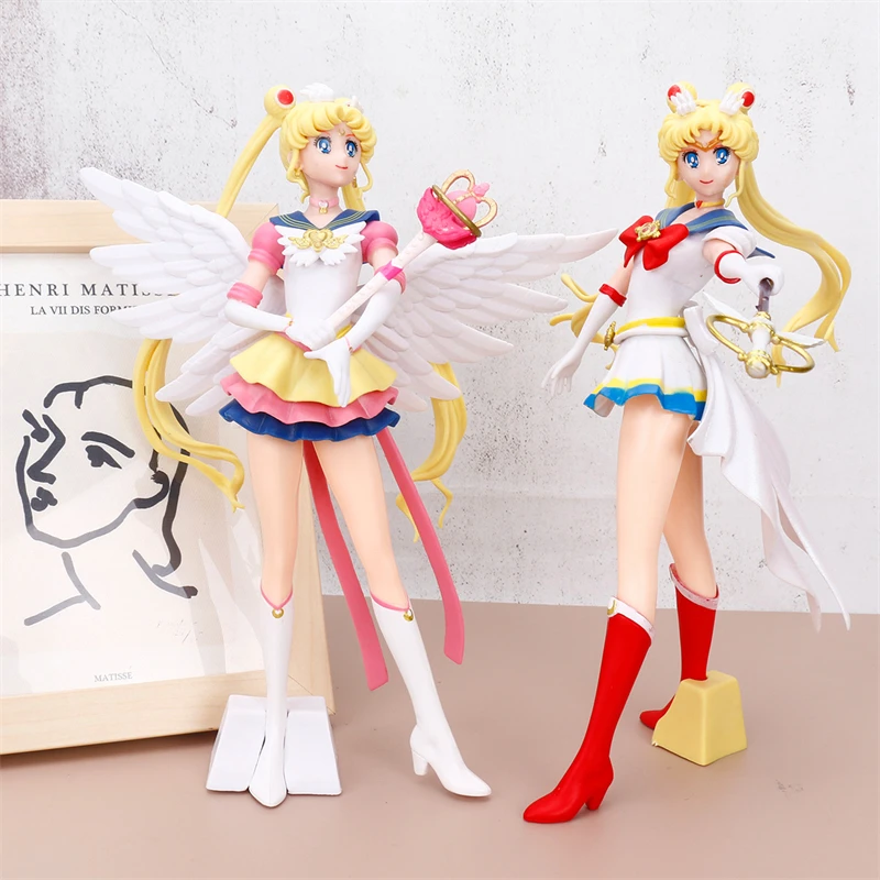 23cm Anime Sailor Moon Action Figure Tsukino Usagi PVC Doll Girl Toys Cake - £13.60 GBP+