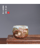 Ceramic Tea Cup with Crab&amp;Tree Design Handmade Glazed Pottery Mug for Co... - $900.00