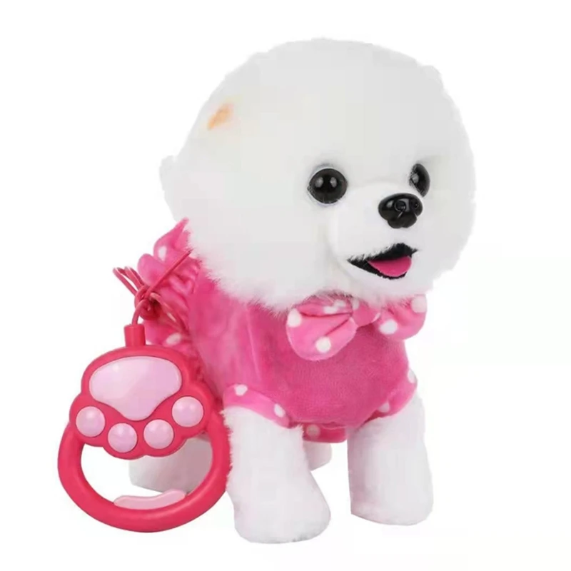 Realistic Walking Dog Toy Electronic Plush Pet Puppy Leash Dog Toy Kids - £19.56 GBP+