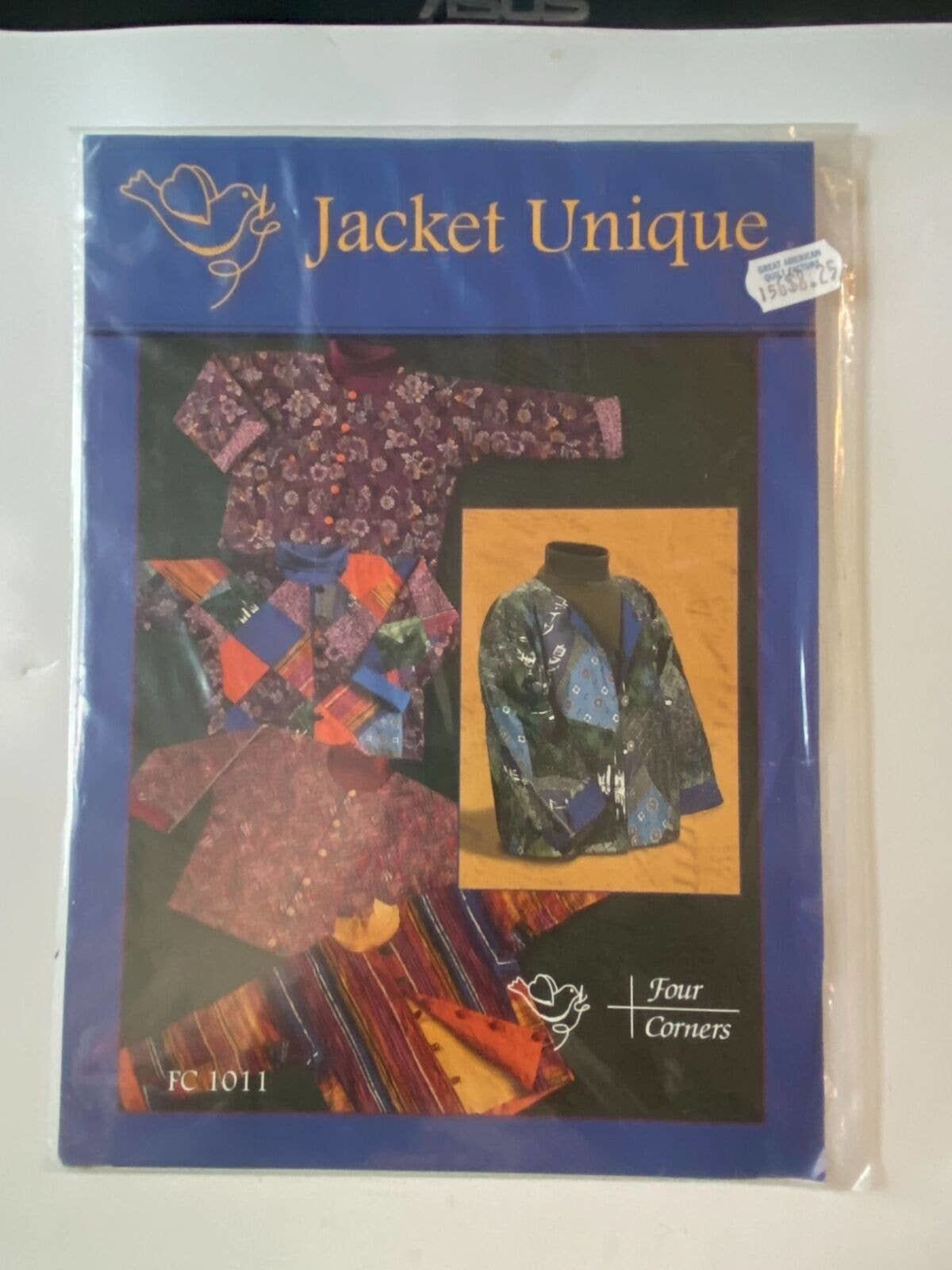 Four Corners FC1011 Jacket Unique Vintage Sewing Craft Patchwork Reversible - $7.87